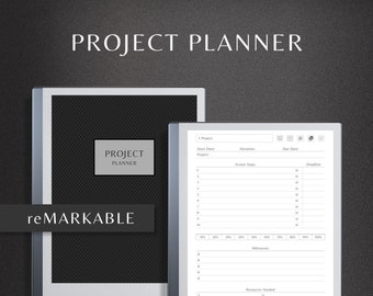 reMarkable 2 Project Planner,  reMarkable Templates, Project Tracker, Organizer, Management, Work Schedule, Business, Student, Productivity