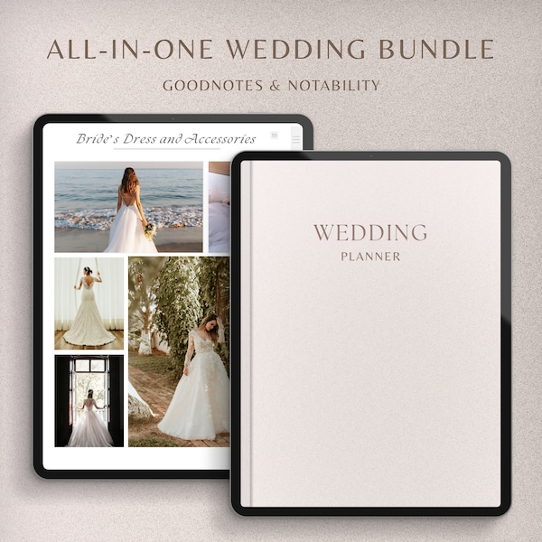 GOODNOTES Wedding Planner, Digital Wedding Template , Checklist, Itinerary, Wedding Budget, Vision Boards, Hyperlinked, Honeymoon, iPad