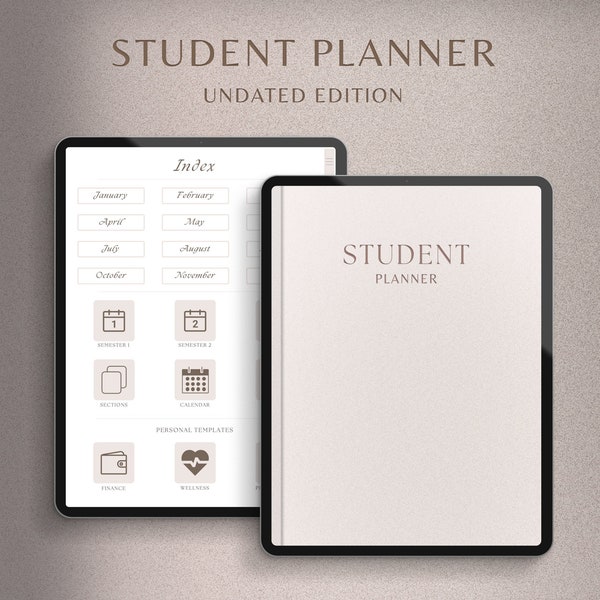 Digitaler Planer | Studenten-Plan | iPad Planer | GoodNotes Planer | Akademischer Planer Undatiert, Collegeplaner, Tagesplaner iPad