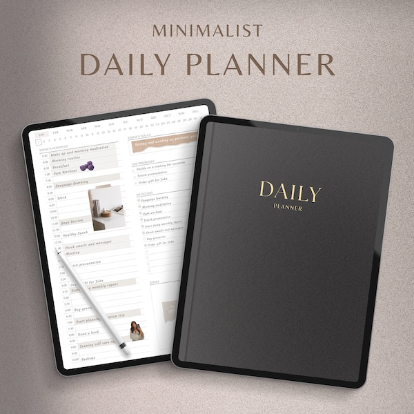 Digital Daily Planner, Portrait Digital Planner, To Do List, Daily Schedule, iPad Planner, GoodNotes Planner, Notability, Daily Template