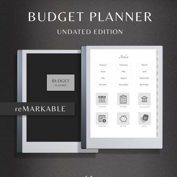 Planificateur budgétaire reMarkable 2, suivi financier, planificateur financier, budget numérique, modèles reMarkable, planificateur reMarkable, suivi des dépenses
