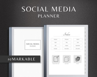 Planificateur de réseaux sociaux reMarkable 2 | Blogueur Instagram, TikTok, Youtube | Planificateur de contenu, Plan marketing, Sans date, Petite entreprise