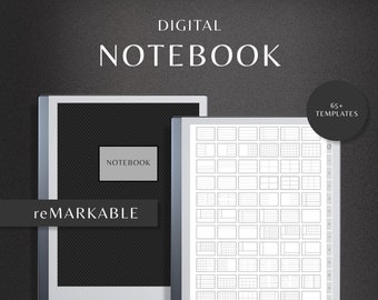 reMarkable 2 Notebook, 65+ Page Templates, Digital Notebook, Hyperlinked Note Taking Template, Dotted, Lined, Grid, Cornel, Student Notebook