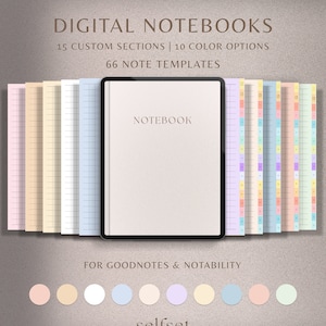 Digital Notebook GoodNotes Notebook, Student Notebook, iPad Notebook Notebook Journal GoodNotes Template, Dotted, Lined, Grid, Cornell image 1