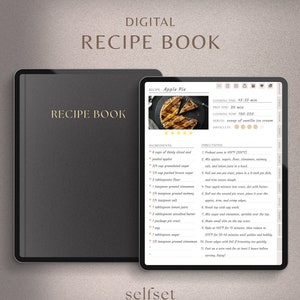 Digital Recipe Book, Digital Recipe Journal, GoodNotes Recipe Template, Digital Cookbook, Recipe Planner, Meal Planner, Recipe Binder Kit