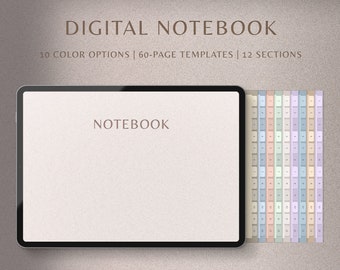 Digital Notebook | GoodNotes Notebook, Student Notebook, Ipad Notebook | Notebook Journal | GoodNotes Template, Dotted, Lined, Grid, Cornell