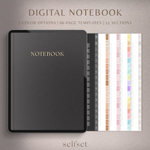 Cuaderno digital / Cuaderno GoodNotes, Cuaderno de estudiante, Cuaderno iPad / Diario de cuaderno / Plantilla GoodNotes, Punteado, Forrado, Cuadrícula, Cornell imagen 1