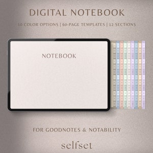 Digital Notebook | GoodNotes Notebook, Student Notebook, Ipad Notebook | Notebook Journal | GoodNotes Template, Dotted, Lined, Grid, Cornell
