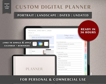 CUSTOM Digital Planner, 2024 Goodnotes Planner, iPad Planner, PLR Digital Planner, Master Resell Rights Commercial License, Editable Planner
