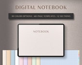 Digital Notebook | GoodNotes Notebook, Student Notebook, Ipad Notebook | Notebook Journal | GoodNotes Template, Dotted, Lined, Grid, Cornell