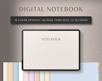Digital Notebook | GoodNotes Notebook, Student Notebook, Ipad Notebook | Notebook Journal | GoodNotes Template, Dotted, Lined, Grid, Cornell