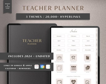 Digital Teacher Planner DATED 2024 + UNDATED Lesson Planner, Academic Planner, Homeschool Planner, Goodnotes Template, Teaching Ipad Planner