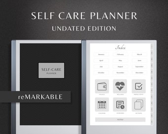 reMarkable 2 SELF CARE Planner | Undated Digital Planner | Daily, Weekly & Monthly Planner | reMarkable Digital Calendar | Self-Care Planner