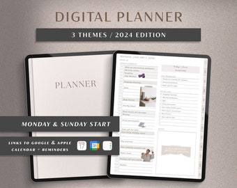 2024 Digital Planner | iPad Planner | Daily, Weekly & Monthly Planner | 2024 Planner | Dated Digital Planner | GoodNotes, Notability Planner