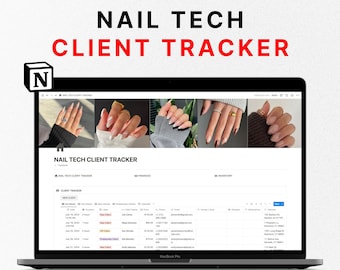 Rastreador de clientes de tecnología de uñas / Plantilla de nociones / Rastreador de clientes de nociones / Libro de registro de clientes digitales / Planificador de manicura / Planificador de negocios de uñas