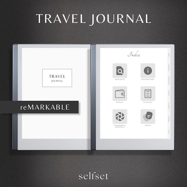 reMarkable 2 Travel Journal | Travel Planner | Trip Planner| Vacation Planner | Travel Notebook | Travel Itinerary | Packing Checklist |