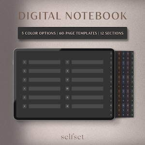 Digital Notebook | GoodNotes Notebook, Student Notebook, Dark Notebook | Notebook Journal | GoodNotes Template, Dotted, Lined, Grid, Cornell