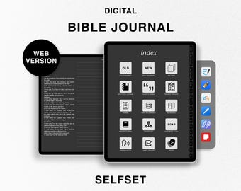 Digital Bible Journal, Study Bible, World English Bible WEB, Old New Testament, Bible Study Notebook for Goodnotes, Dark Mode, Study Bible