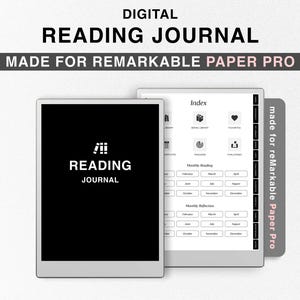 Diario di lettura per reMarkable Paper Pro, Book Tracker per reMarkable Pro, Library Tracker, Registro di lettura Bookshelf Reading Planner Tracker