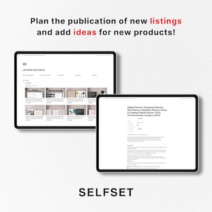 May include: A screenshot of a computer screen showing a website with a list of digital planner products. The website is called "Selfset" and the products are listed in a grid format. The products are all digital planners for use with iPad and other tablets. The products are designed for students and people with ADHD. The products are available in a variety of colors and designs.