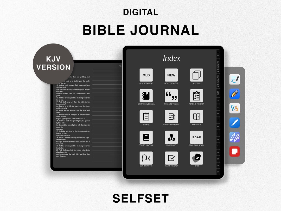 Digital Bible Journal, Study Bible, King James Version Journaling Bible