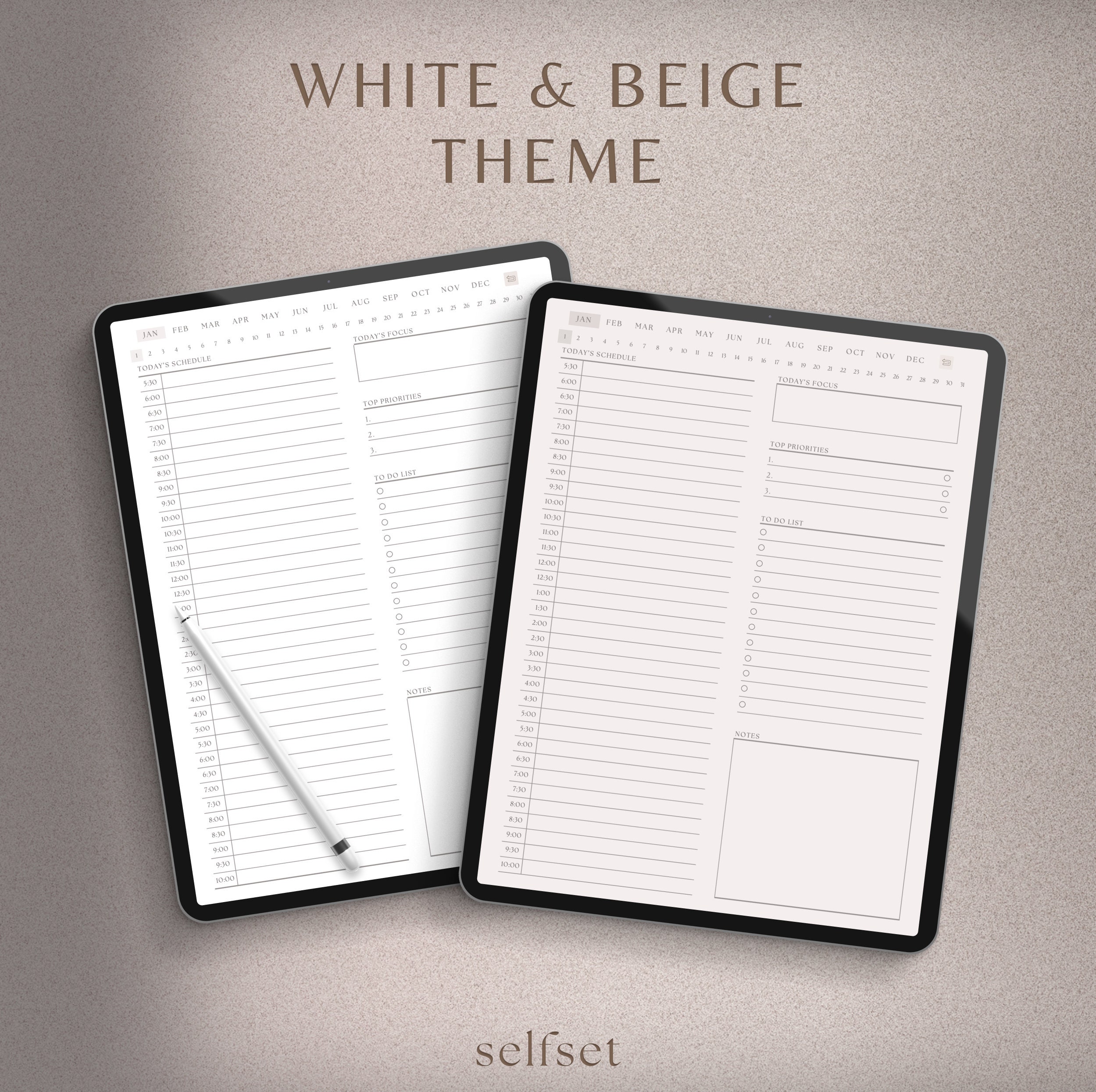 Digital Daily Planner, Portrait Digital Planner, to Do List, Daily ...