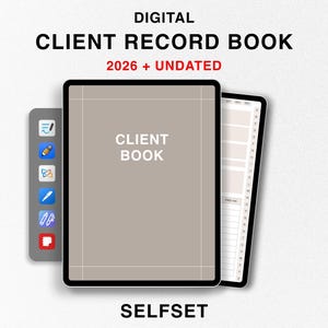 Digital Client Record Book 2026 for Goodnotes, 2026 + Undated Client Tracker, Beauty Salon Appointment Book, Hair Nail Lashes