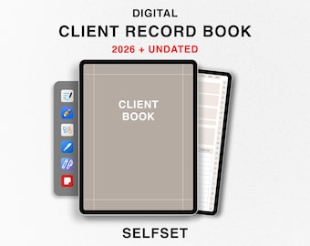 Digital Client Record Book 2026 for Goodnotes, 2026 + Undated Client Tracker, Beauty Salon Appointment Book, Hair Nail Lashes
