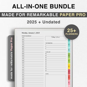 Pacchetto ALL-IN-ONE 2025 per reMarkable Paper Pro, 2025 + senza data, modelli per reMarkable Paper Pro, produttività, diario insegnante studente