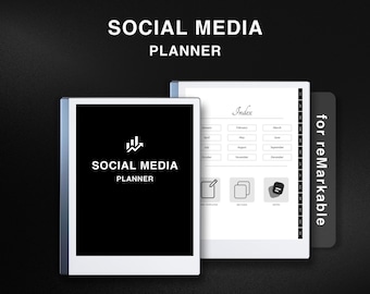 Social Media Planner Bundle for reMarkable 2, Instagram, TikTok, Youtube Blogger | Content Planner, Marketing Plan, Undated, Small Business