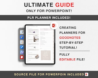 Een digitale planner voor GoodNotes maken | Digitale PLR-planner | Commerciële licentie voor master doorverkooprechten | Bewerkbare planner, PowerPoint
