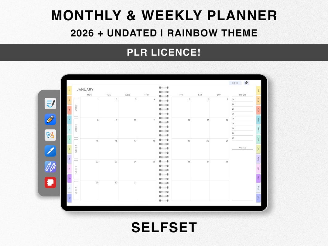 PLR 2026 Simple Digital Planner, MRR Planner, Undated Planner, Resell ...