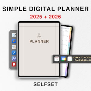 2025 +2026 Simple Digital Planner | iPad Planner | 2025 + 2026 Daily, Weekly & Monthly Planner | Dated Digital Planner | GoodNotes Planner