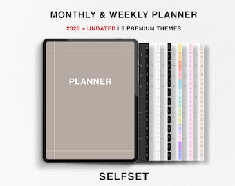 Planificador digital simple, Planificador 2026, Planificador sin fecha, Planificador GoodNotes, Planificador minimalista, Planificador mensual, Planificador semanal, iPad