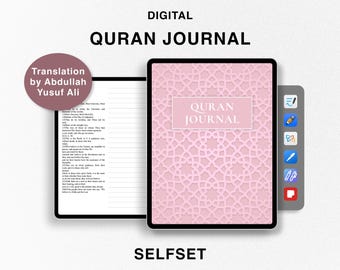 Digitales Koran Journal, Koran Studie, Übersetzung von Abdullah Yusuf Ali, Ramadan Planer, Koran Studie Notizbuch für Goodnotes, Sure Studium