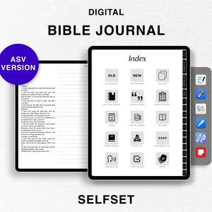 Digital Bible Journal, Study Bible, American Standard Version Bible ASV, Old New Testament, Bible Study Notebook for Goodnotes, Learn Bible