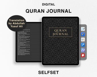 Digitales Koran Journal, Koran Studie, Übersetzung von Abdullah Yusuf Ali, Ramadan Planer, Koran Studie Notizbuch für Goodnotes, Sure Studium