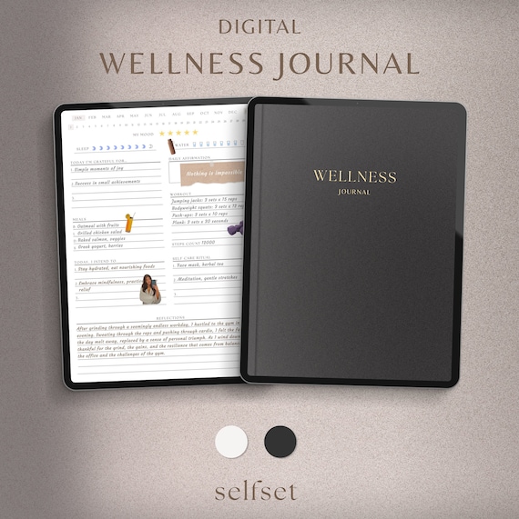 Wellness Journal, Daily Journal, Digital Journal, GoodNotes Journal,  Self Care, Mental Health, Therapy, Fitness Tracker, Meal Planner, Ipad