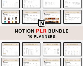PLR NOTION BUNDLE, Digital Planner Templates for Notion, Digital Bundle, Master Resell Rights Commercial License, Notion Editable Planners