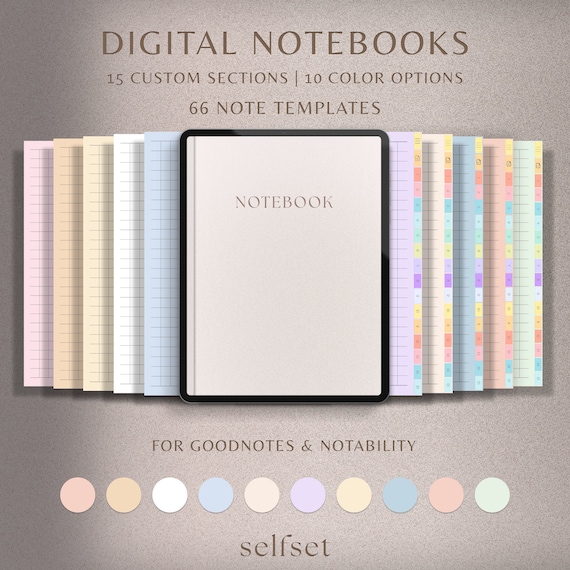 Digital Notebook | GoodNotes Notebook, Student Notebook, Ipad Notebook | Notebook Journal | GoodNotes Template, Dotted, Lined, Grid, Cornell