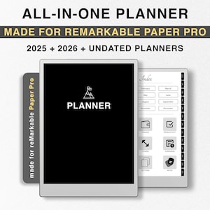 2025 + 2026 Planner for reMarkable Paper Pro, Undated Templates for reMarkable Pro, Productivity Planner Calendar Digital Planner Journal