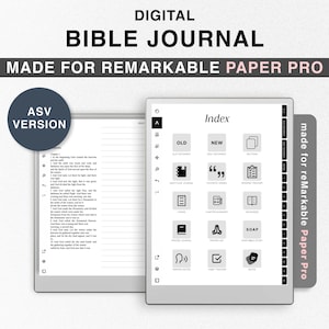 Bible Journal for reMarkable Paper Pro, Study Bible ASV, American Standard Version Journaling Bible ASV, Old New Testament, Bible Notebook