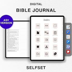 Digital Bible Journal, Study Bible, American Standard Version Bible ASV, Old New Testament, Bible Study Notebook for Goodnotes, Learn Bible