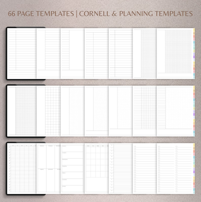 Cahier numérique Bloc-notes GoodNotes, bloc-notes pour étudiant, bloc-notes iPad Carnet de notes Modèle GoodNotes, pointillé, ligné, quadrillé, Cornell image 7