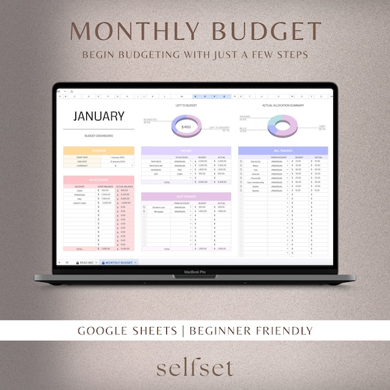 Budget Planner for Google Sheets, Monthly Budget Spreadsheet, Paycheck Budget Tracker, Weekly, Biweekly Budget Template, Finance Planner