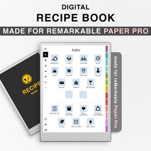 Rezeptbuch für reMarkable Pro Rezeptbuch, Rezeptvorlage, Digitales Kochbuch, Speisenplaner für den reMarkable Pro Rezeptordner