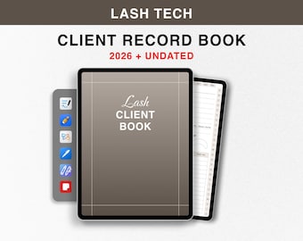 Digital Client Record Book 2026 for Goodnotes, Undated Client Tracker, Beauty Salon Appointment Book, Lash Client Book, Lash Record