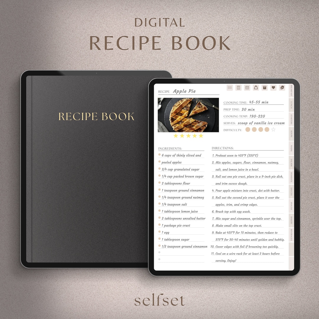 Digital Recipe Book, Digital Recipe Journal, Goodnotes Recipe Template ...