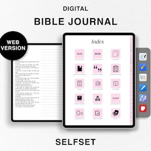 Digital Bible Journal, Study Bible, World English Bible WEB, Old New Testament, Bible Study Notebook for Goodnotes, Learn Study Bible