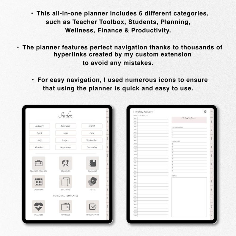2026 Digital Teacher Planner, Dated + Undated Lesson Planner, Academic Planner Homeschool Planner Goodnotes Planner Teaching Planner image 2